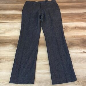 John Varvatos Pants Mens 31x31Wool Silk Dress Trousers Italy Black Gray Hopsack